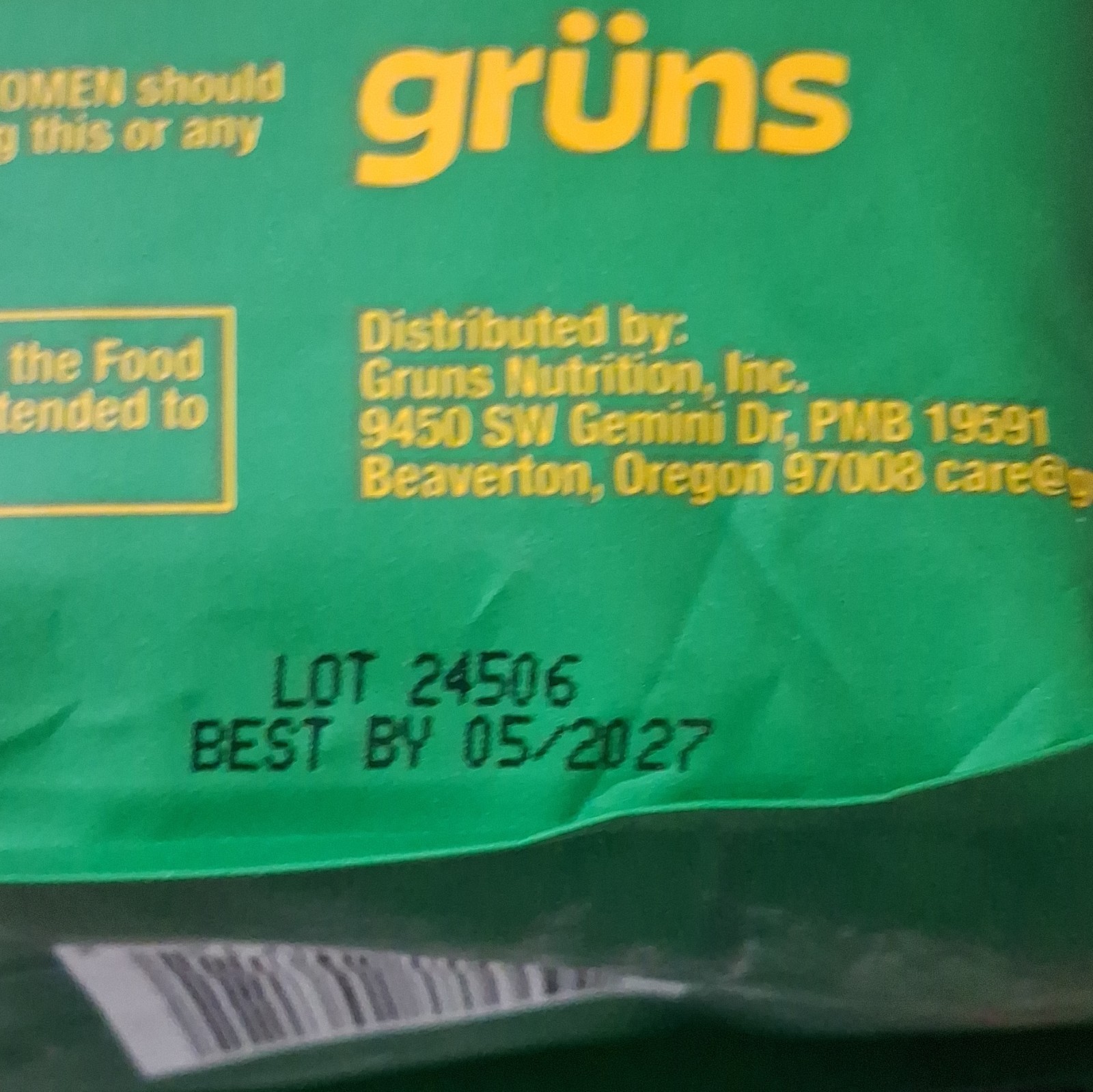 grüns Superfoods Greens Gummies Sugar-Free Vegan 60 Count Exp 05/2027
