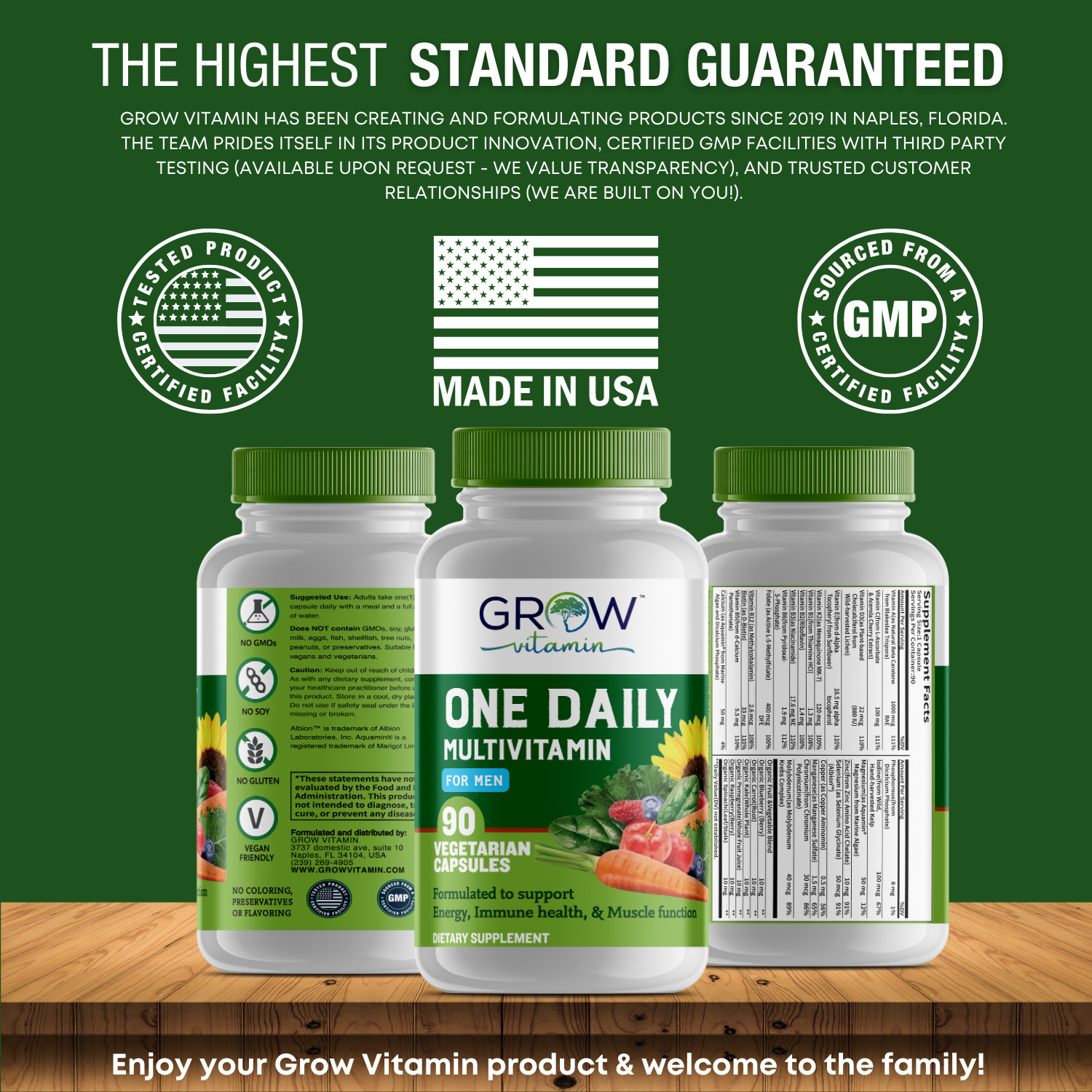 MiracleMult MEGA MultiVitamin and Minerals FOR MEN, with Whole Foods