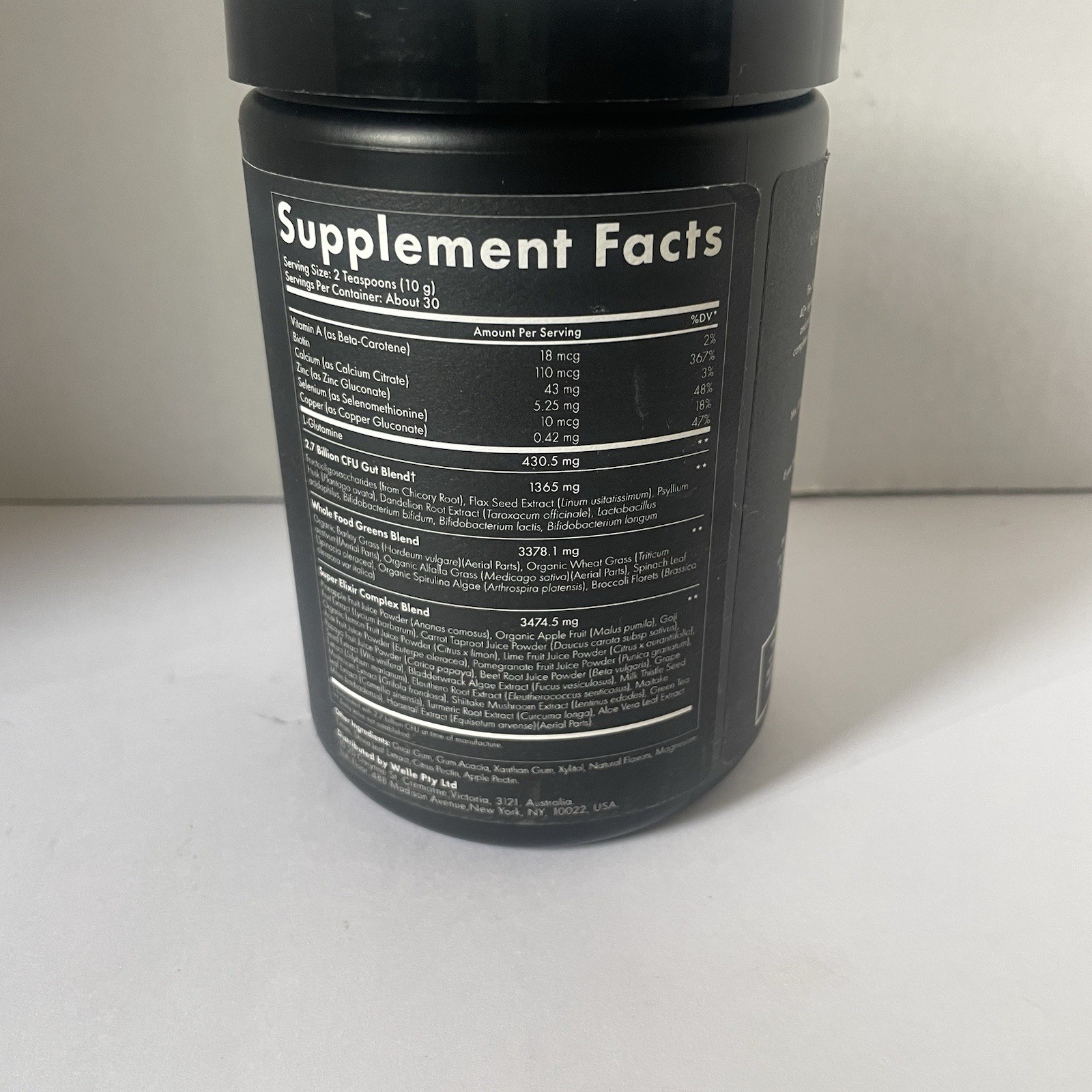 WelleCo Super Elixir Greens Powder Supplement Pineapple/Lime NEW Sealed 10/26