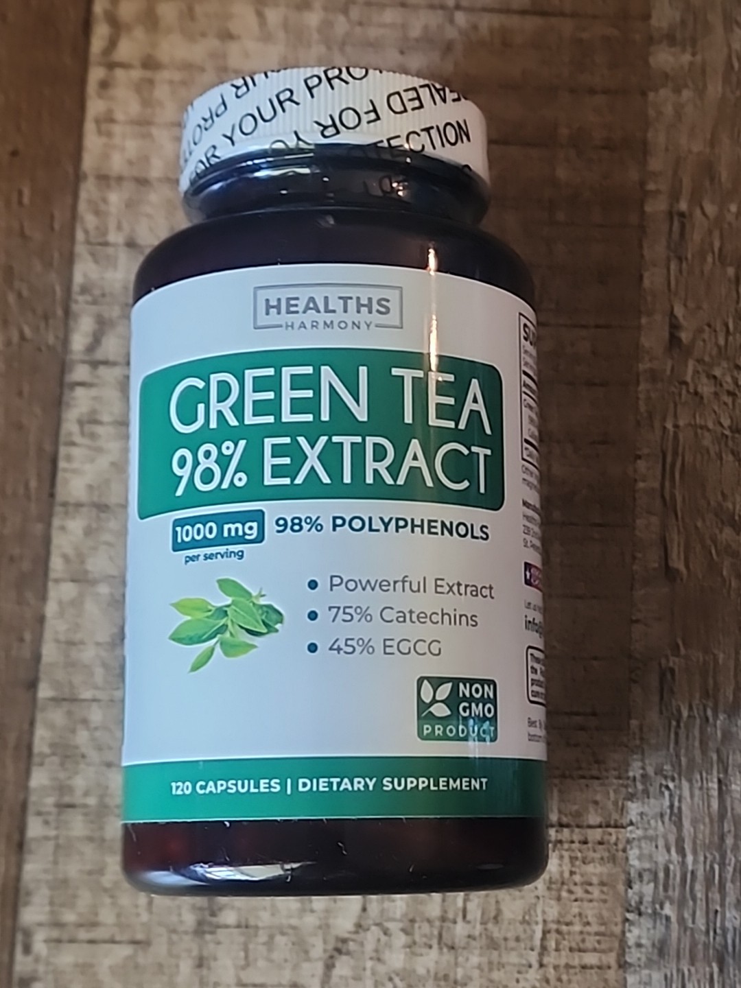 Healths Harmony Green Tea 98% Extract with EGCG – 120 Capsules (Non-GMO) for Nat