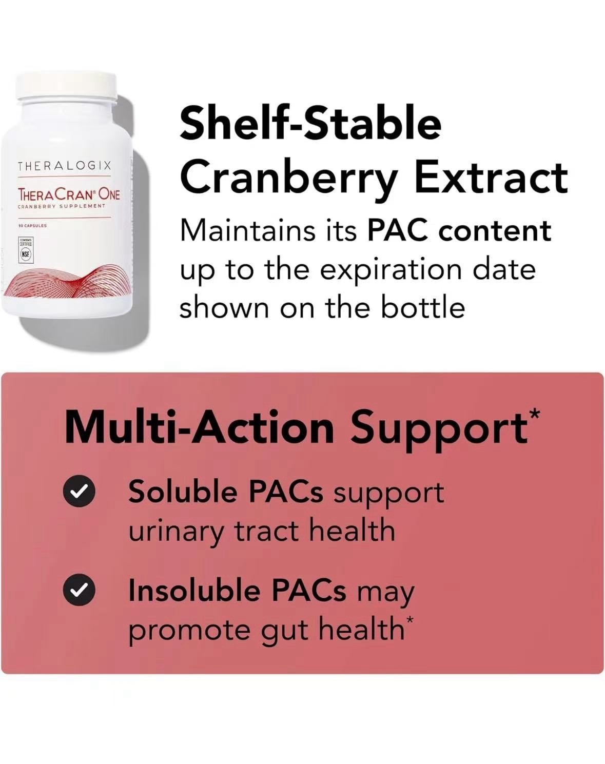 Theralogix TheraCran Max Cranberry + D-Mannose NSF Certified 180 Capsules