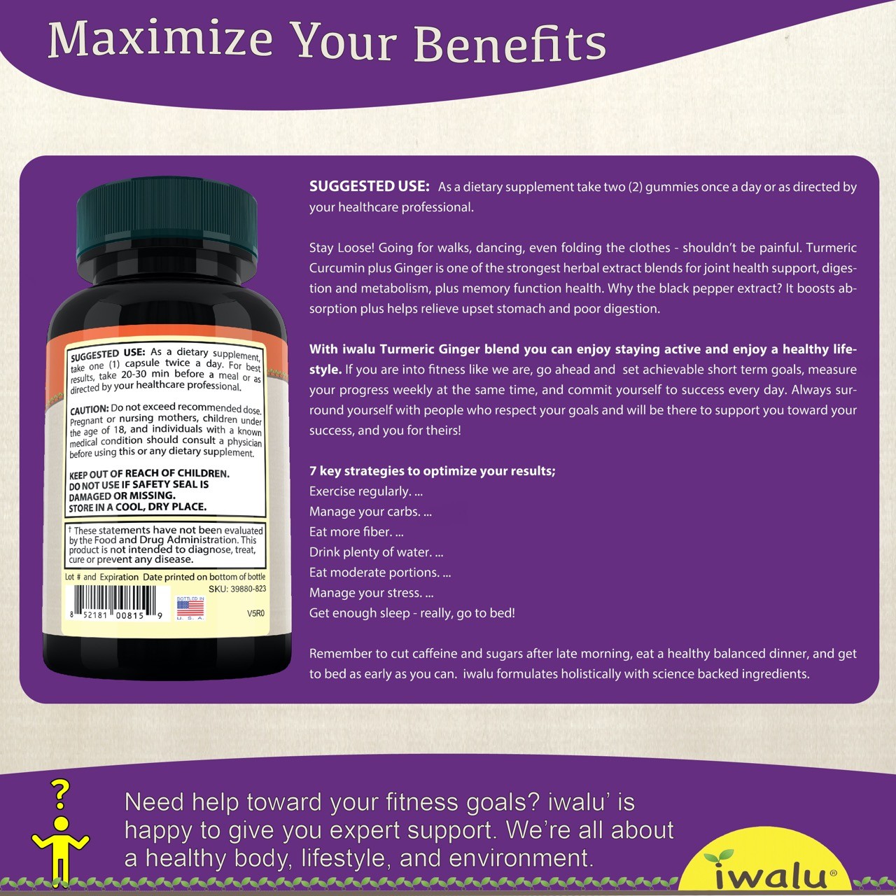 Best Turmeric Ginger Supplement, Iwalu (Official) | *Fast Free Shipping Same Day