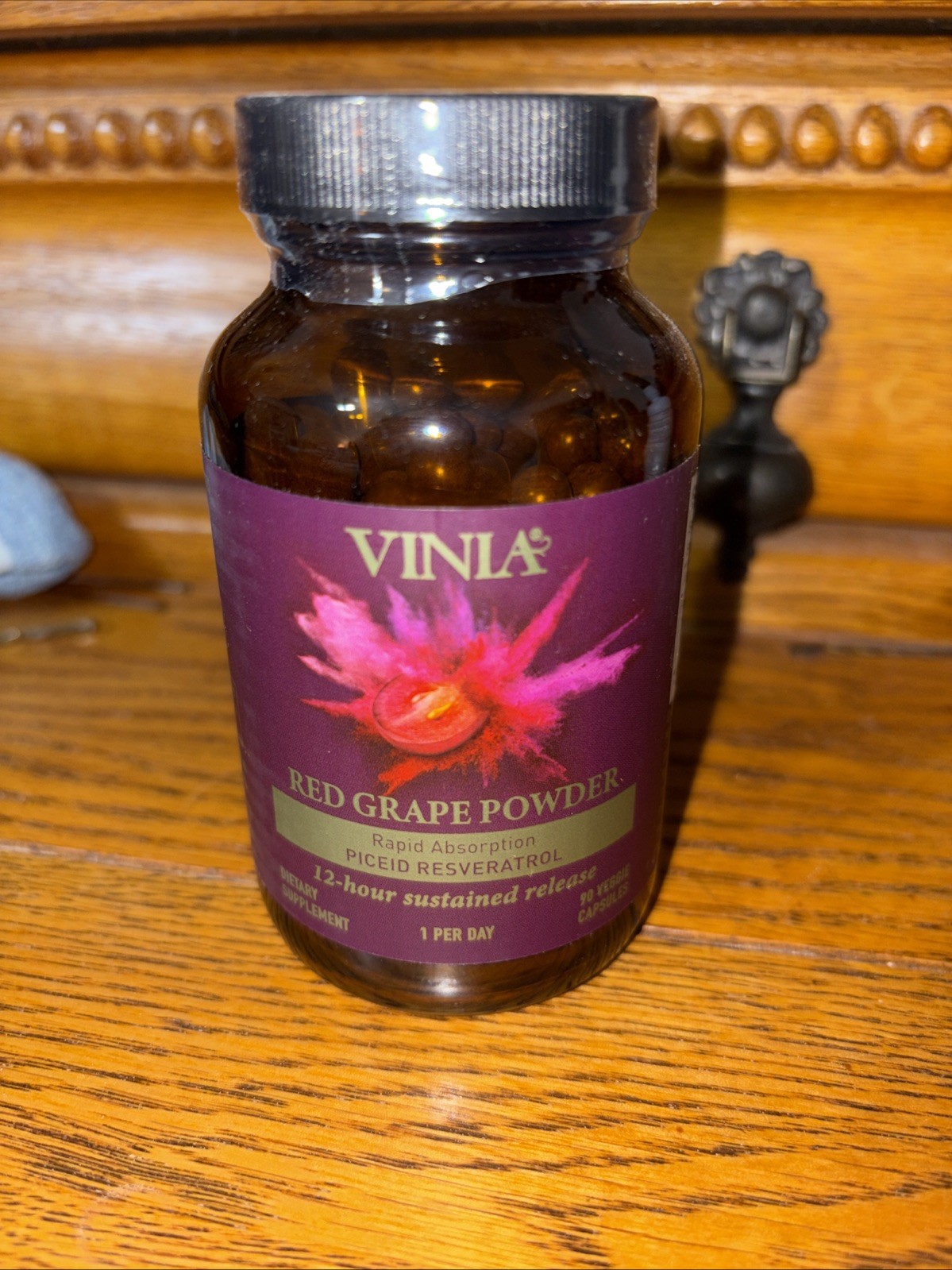 Vinia Red Grape Powder Rapid Absorption 90 Capsules 3 Month Supply Exp. 12/2027