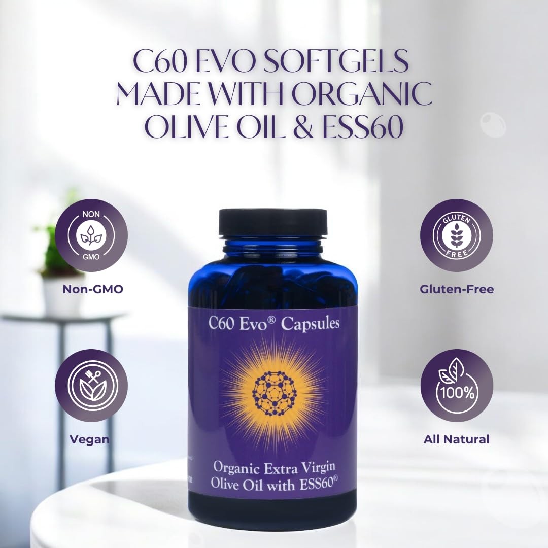 C60 Evo Pure ESS60 Extra Virgin Olive Oil Softgel 180 Count (Pack of 1)