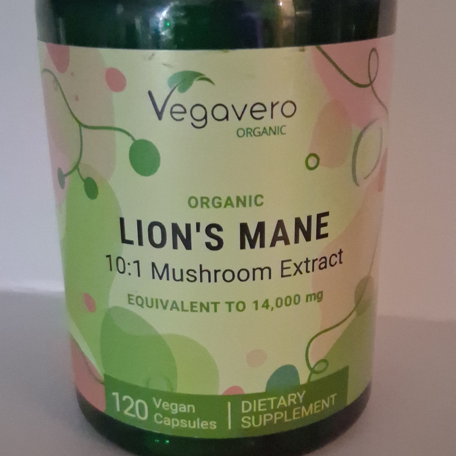 Vegavero Organic Vegan Lion’s Mane Mushroom Extract 1400mg 120 Capsules