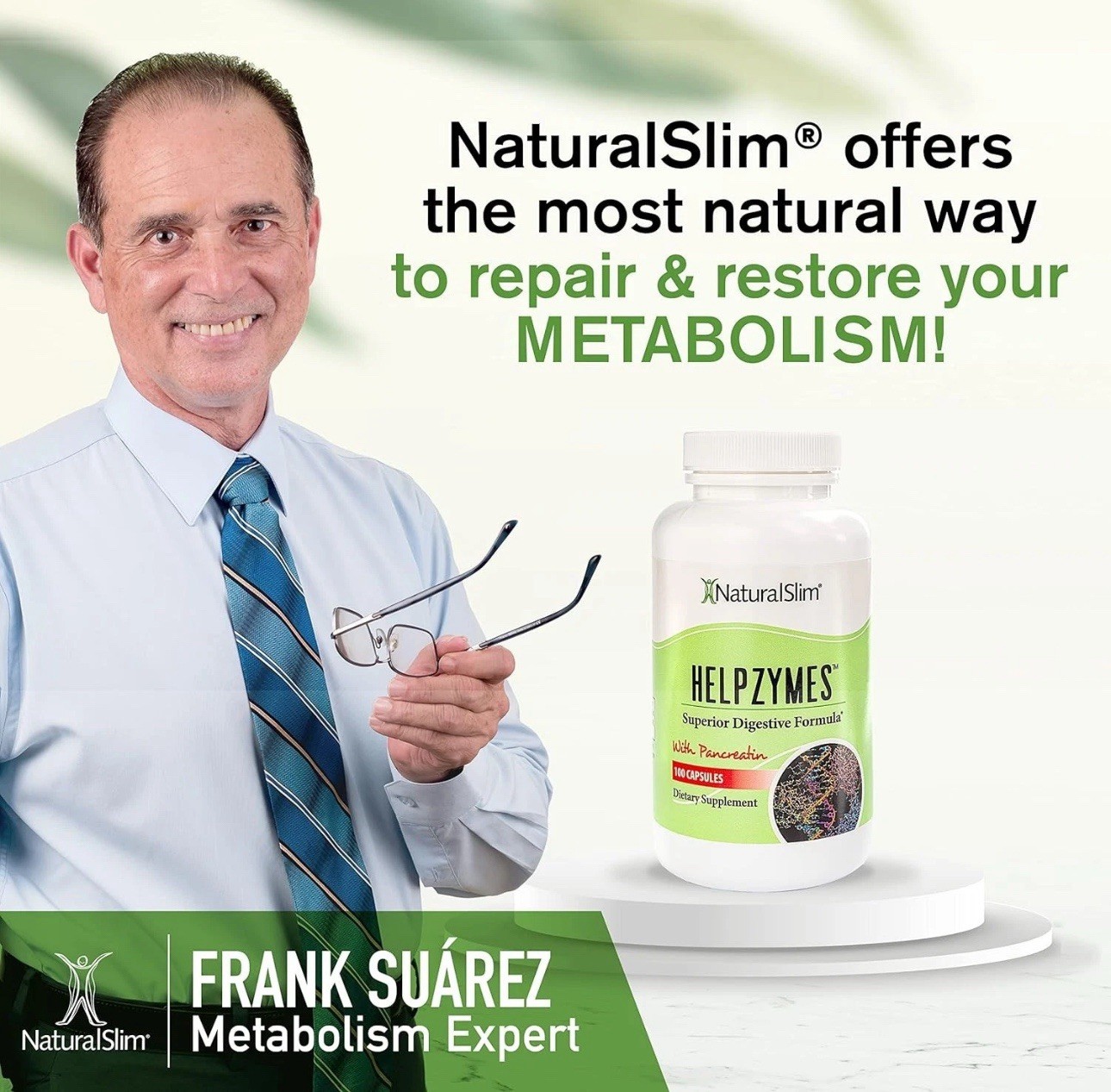 NaturalSlim Helpzymes Superior Digestive Formula – 100 Count Exp 4/27