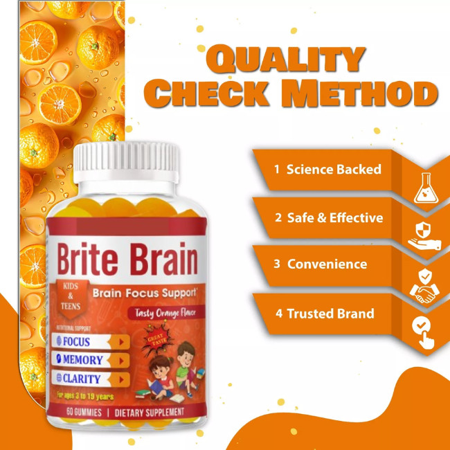 Kids Brain Booster Focus Booster, Omega+DHA Gummies, Memory & Mental Clarity
