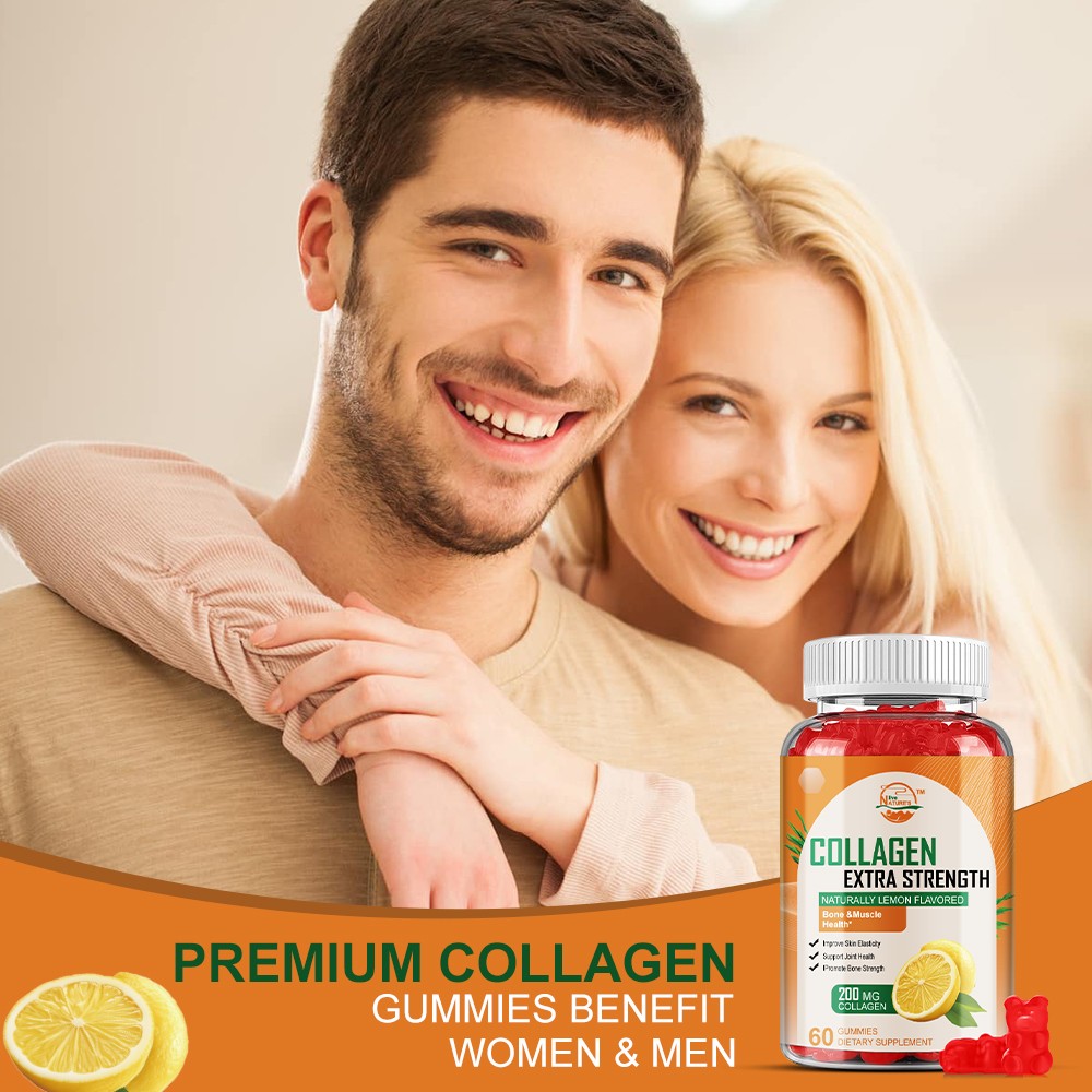 Premium Hydrolyzed Collagen Gummies with Vitamin C, Zinc & Biotin – 60 Gummies