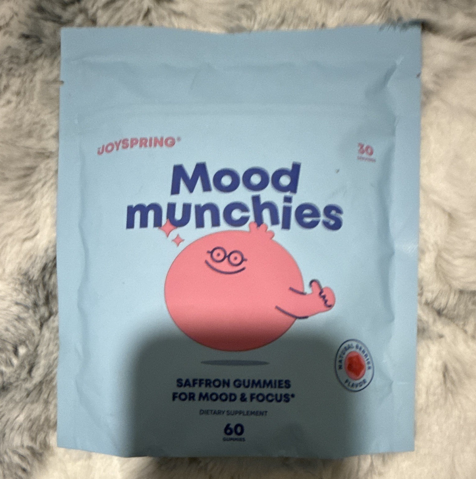 JoySpring Mood Munchies Saffron Gummies Mood & Focus Vegan Raspberry 60 12/2027