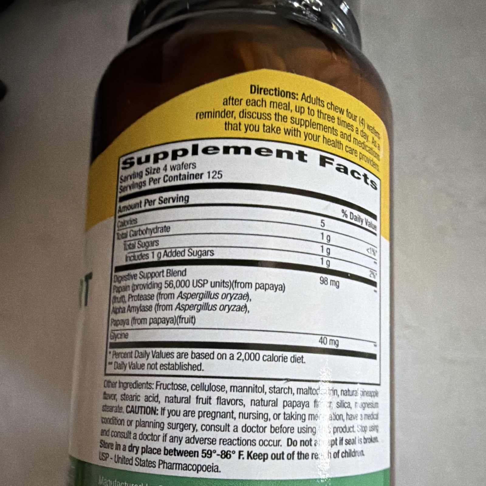 Country Life Papaya Digestive Support Chewable Wafers Pineapple Papaya 500 06/27