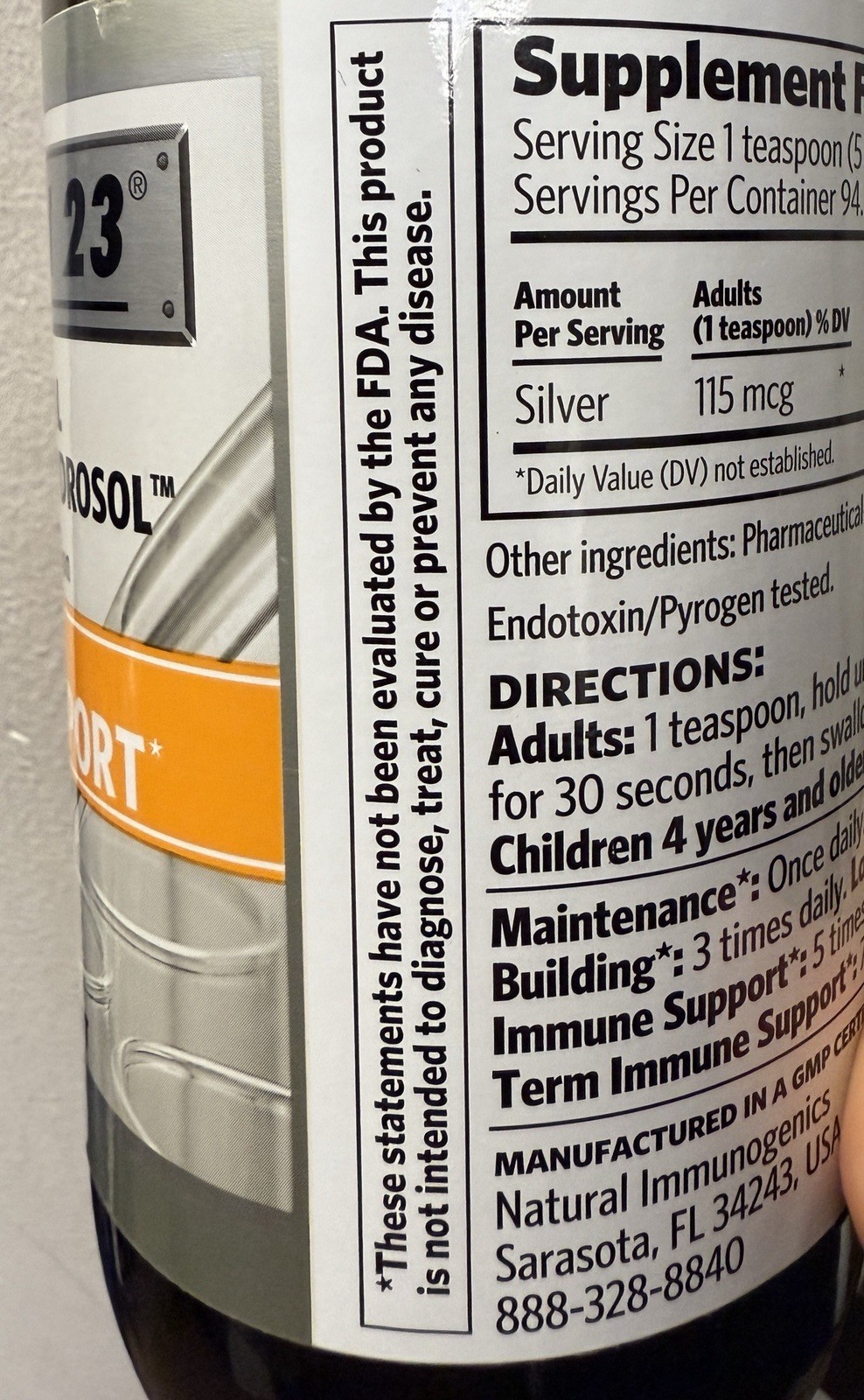 Allergy Research Group Argentyn 23 16 fl oz 473 ml Allergen-Free, Gluten-Free,