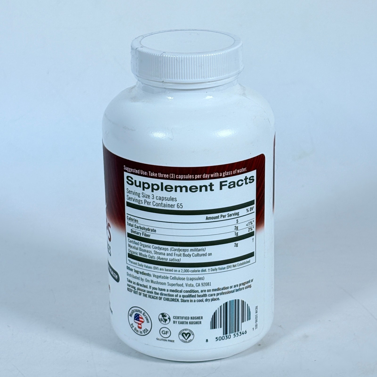 Om Mushrooms Cordyceps Capsules 2000mg Superfood Supplement 195ct 65 serv. 02/27