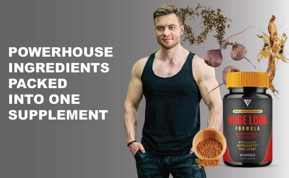 (5 Pack) Huge Load Advanced Formula, HugeLoad Male Support Pills (300 Capsules)