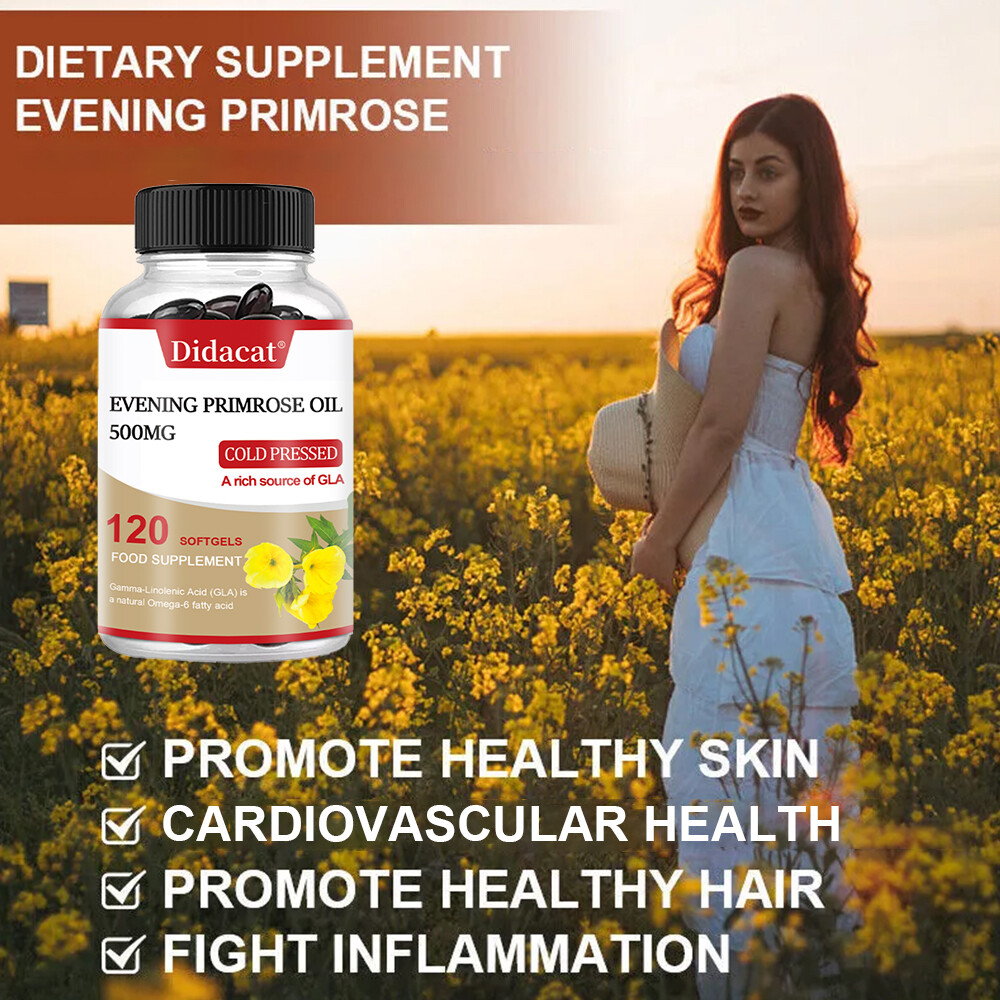 Evening Primrose Oil Capsules 500MG with GLA -Anti-Aging,Whitening Softgels
