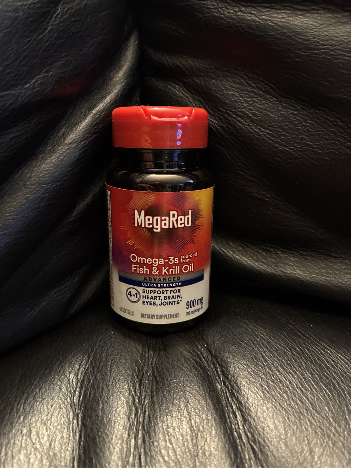 MegaRed Omega-3 Fish & Krill Oil Ultra Strength 900mg 40 SoftGels Exp 09/26