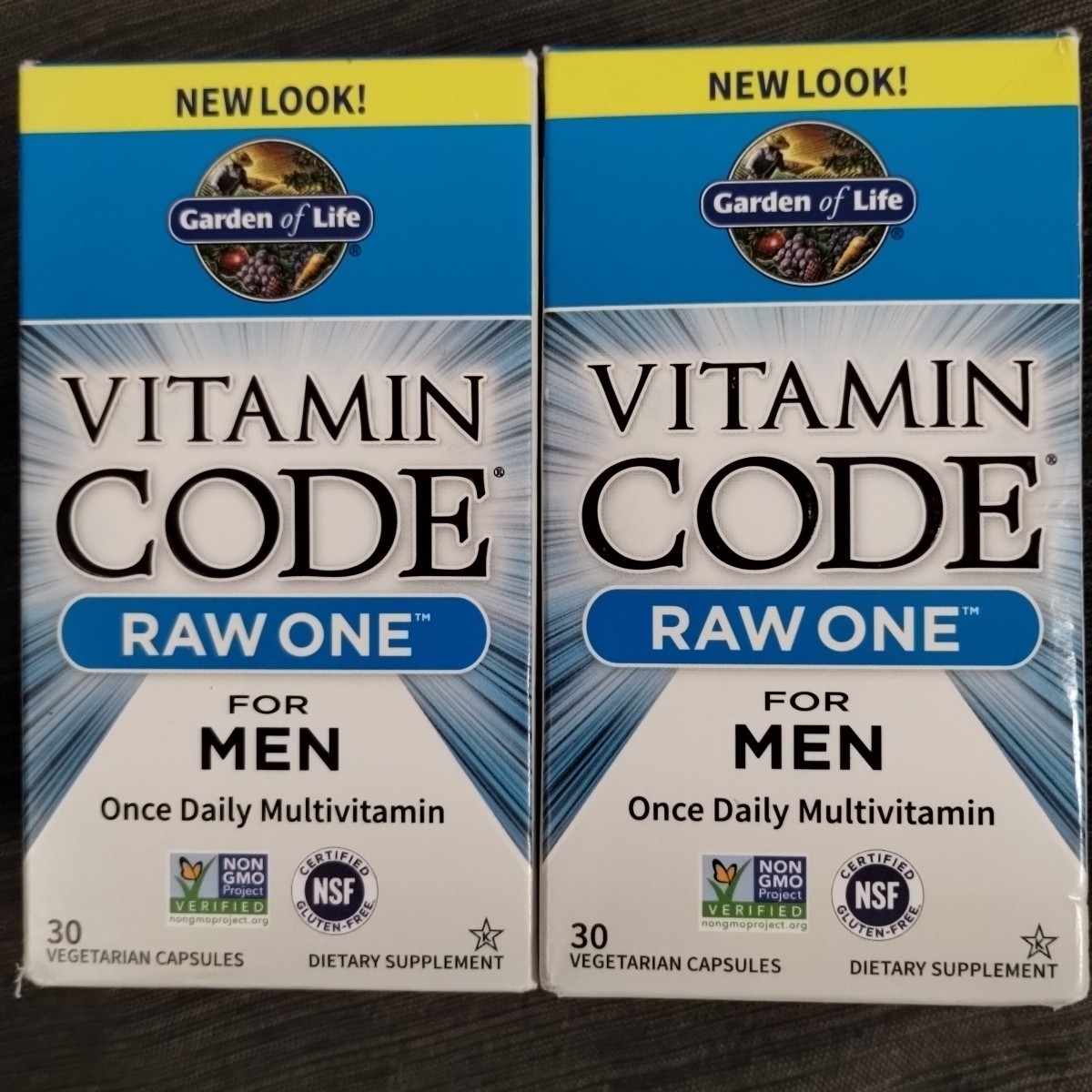 2) Garden of Life Vitamin Code Raw One for Men 30 Capsules Each -Exp: 09/26 -NEW