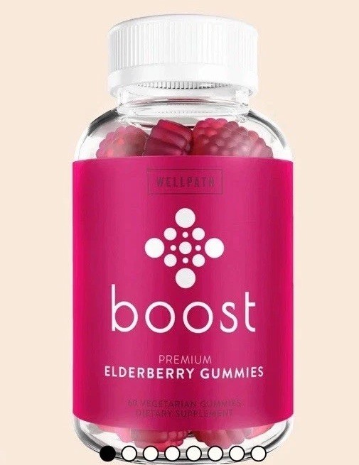 Wellpath Boost 3-in-1 Elderberry Immune Support Gummies Vit C Zinc 60 Veg