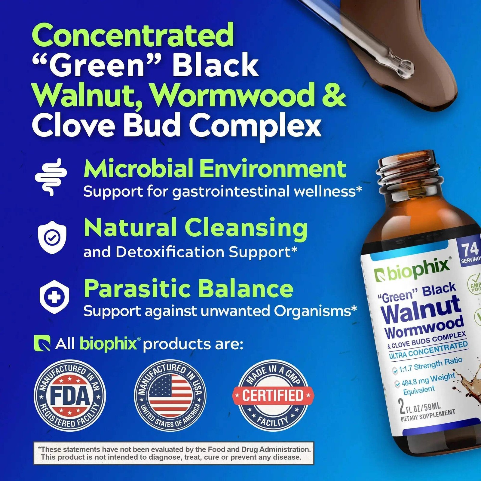 Biophix Fresh Green Black Walnut Extract 60 ml 2 oz