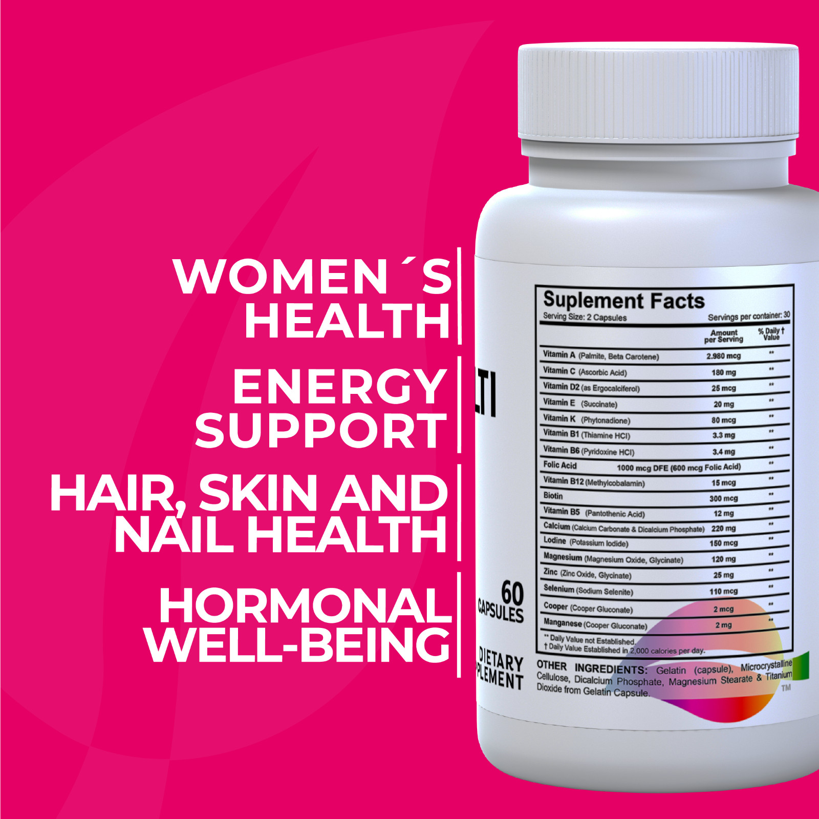 “HALLMULTIVIT Women’s Multivitamin Health – Vitality & Wellness – 60 Tabs “