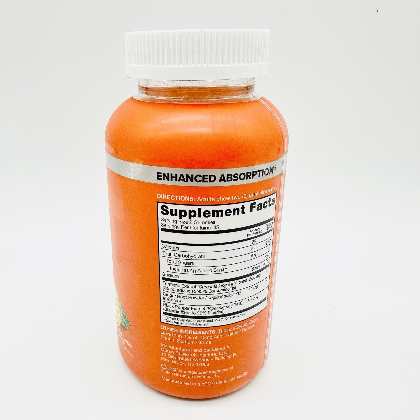 Qunol Turmeric Ginger Gummies 550mg with Black Pepper Extract 90 Count EXP 06/27
