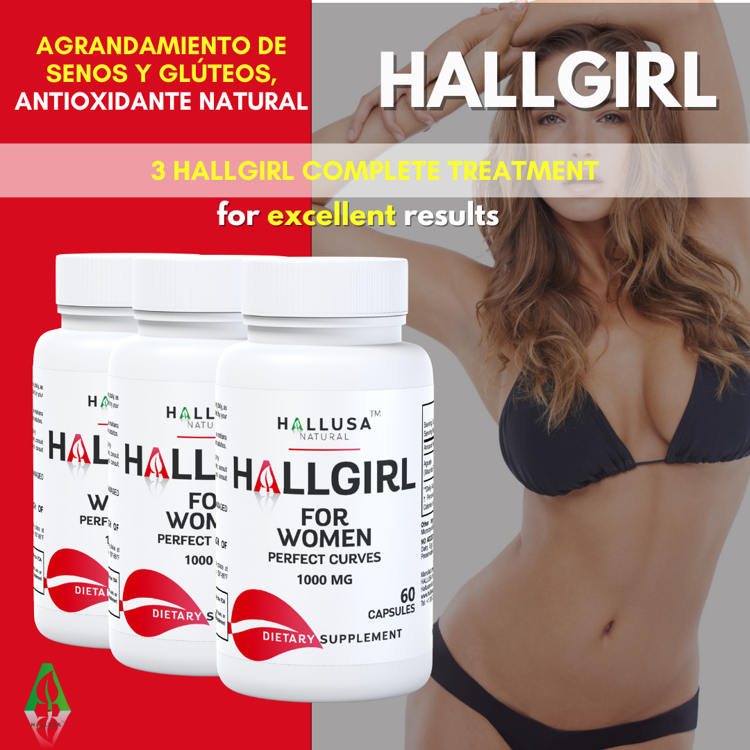 HALLGIRL BIG BOOTY, BREAST & HIPS – Aguaje capsules – For MEN and WOMEN