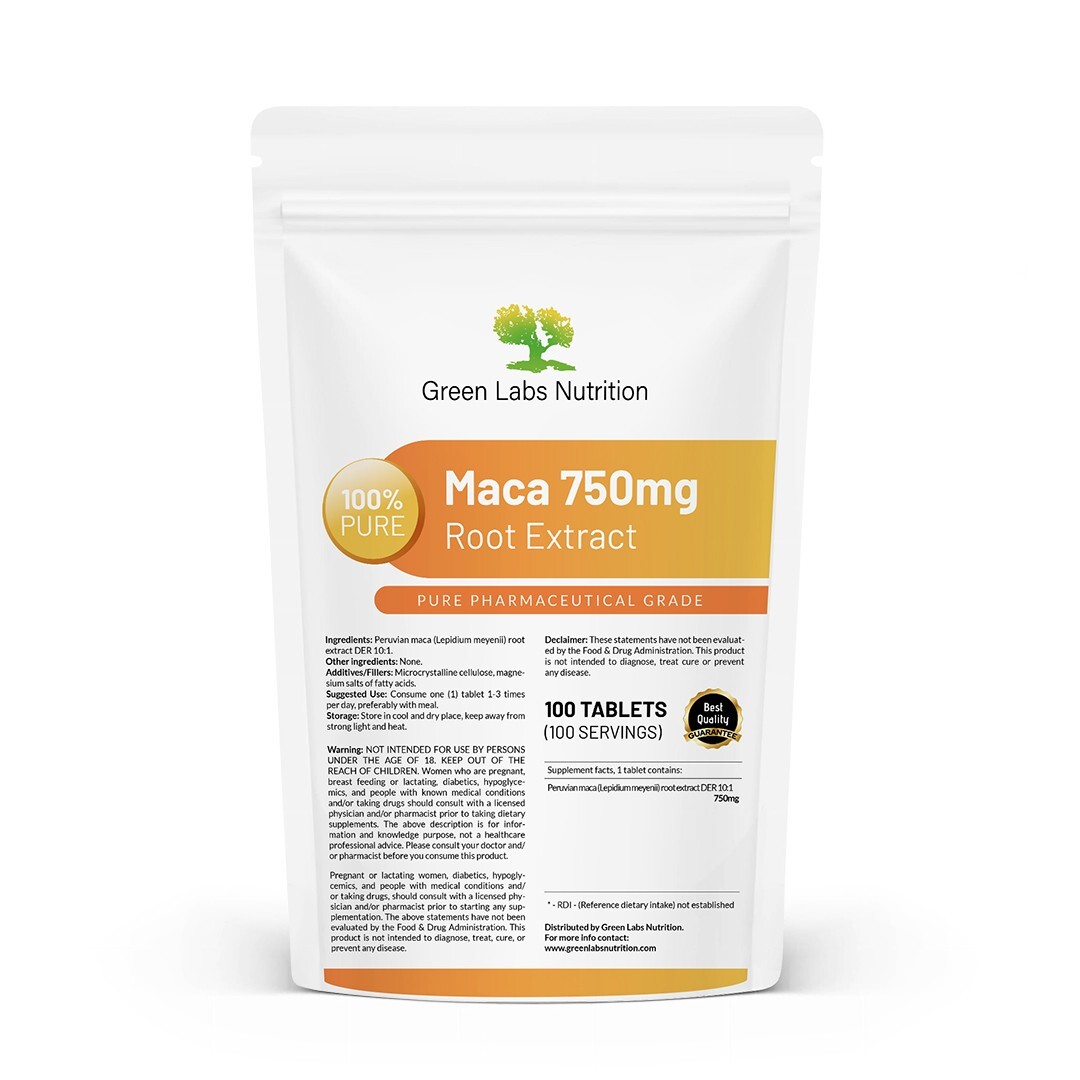 Maca Root 10:1 Extract 750mg Tablets VITALITY FERTILITY IMMUNE SUPPORT SUPERFFOD