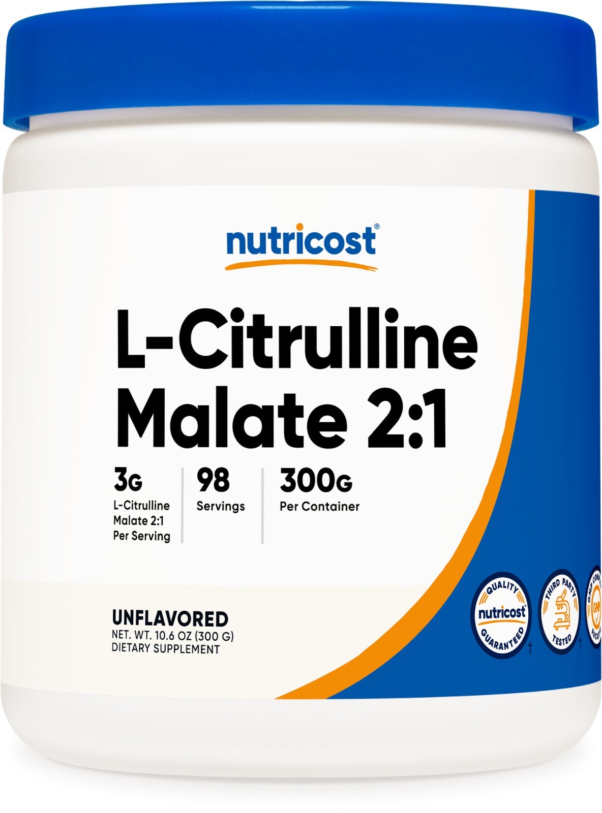 Pure L-Citrulline Malate (2:1) by Nutricost – 300 Grams, 98 Serv