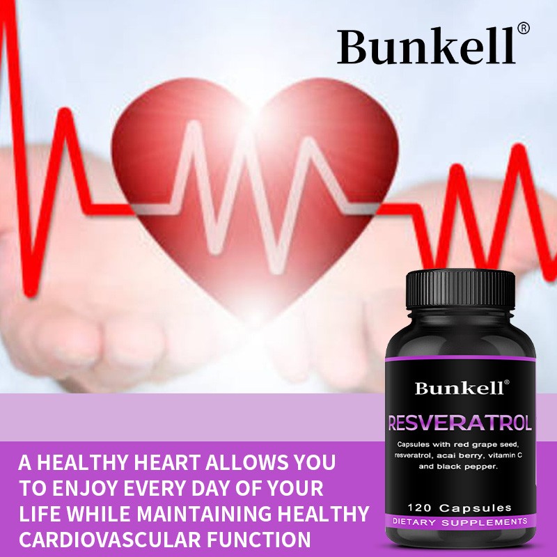 Resveratrol Complex-With Red Grape Seed, Protection for Heart & Skin 30~120Caps