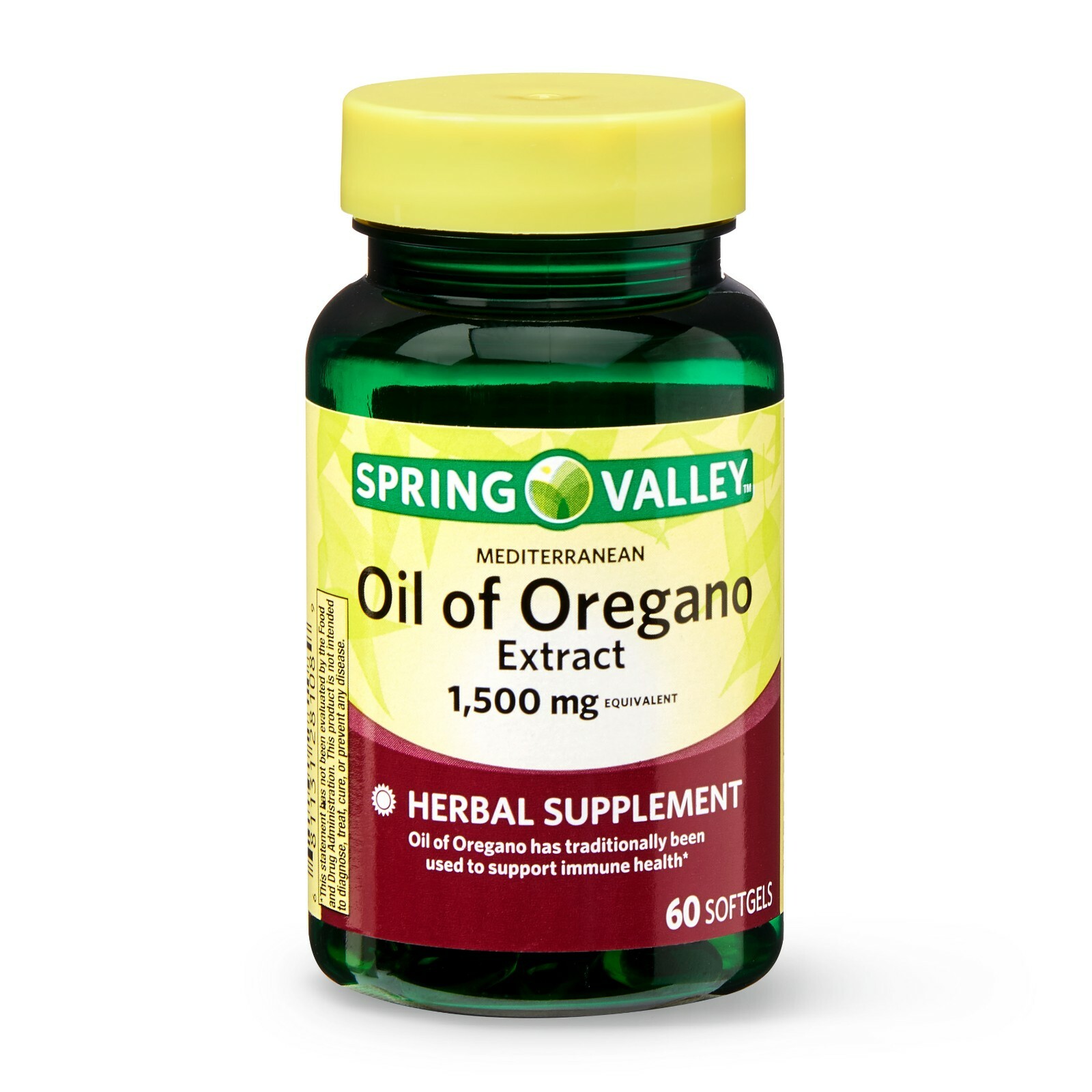 Spring Valley Mediterranean Oil of Oregano Extract Softgels, 1,500 mg, 60 Count+