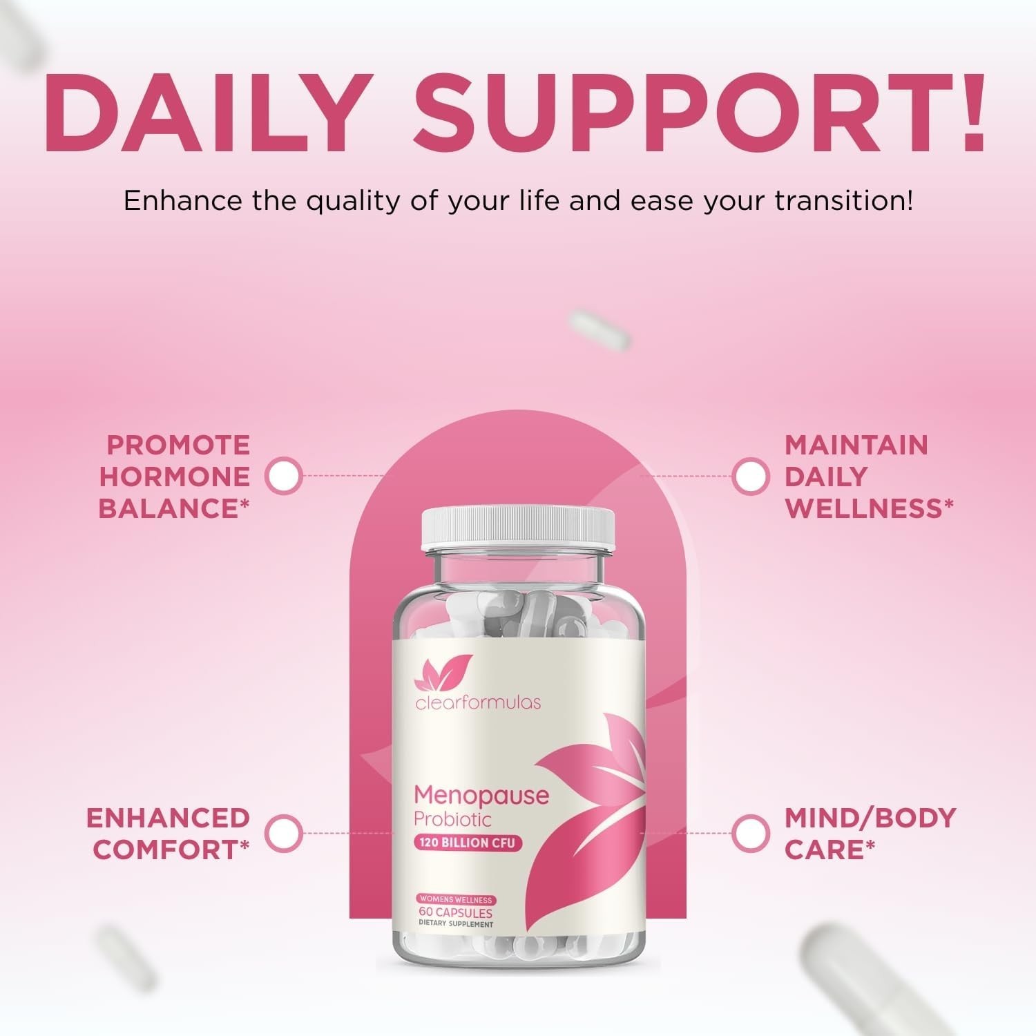 120 Billion CFU Menopause Probiotics for Women – Complete Menopause Relief