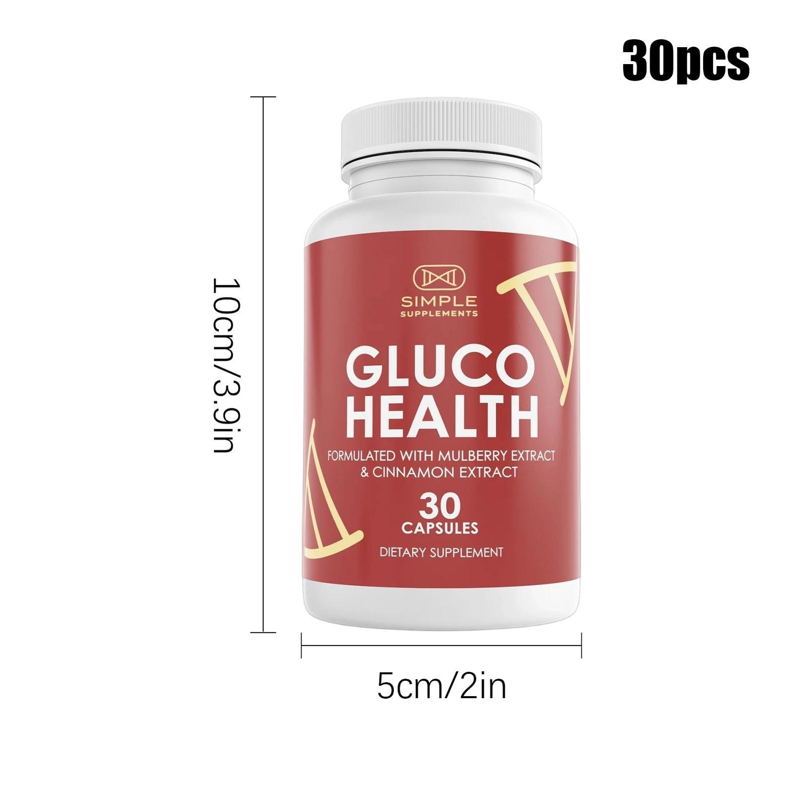 Gluco-Health Blood Health Support Dietary Supplement 30 Capsules