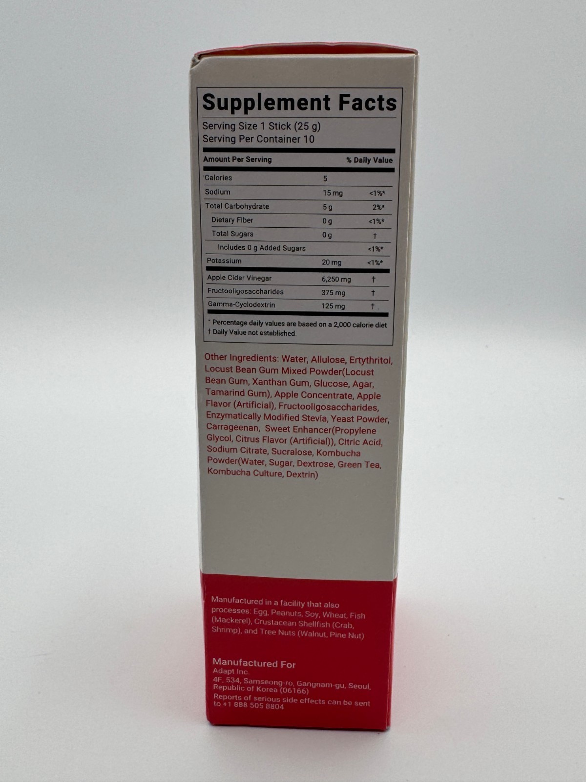 FOODOLOGY ACV Apple Jelly 10 Sticks Apple Cider Vinegar Best By 02.01.2028 New