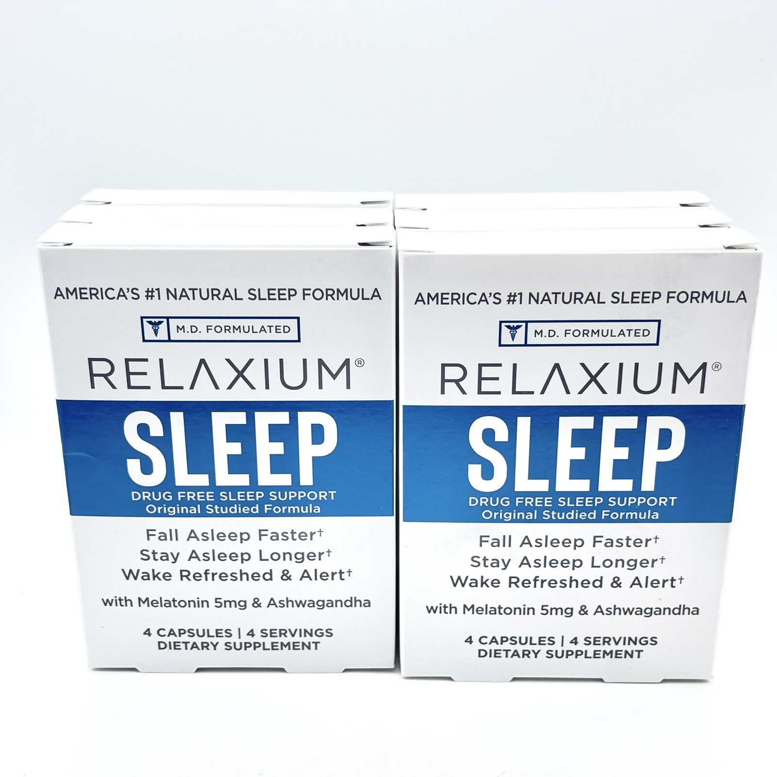 Relaxium Sleep Drug Free Sleep Support 6 Packs Of 4 Vegan Capsules Lot of 6