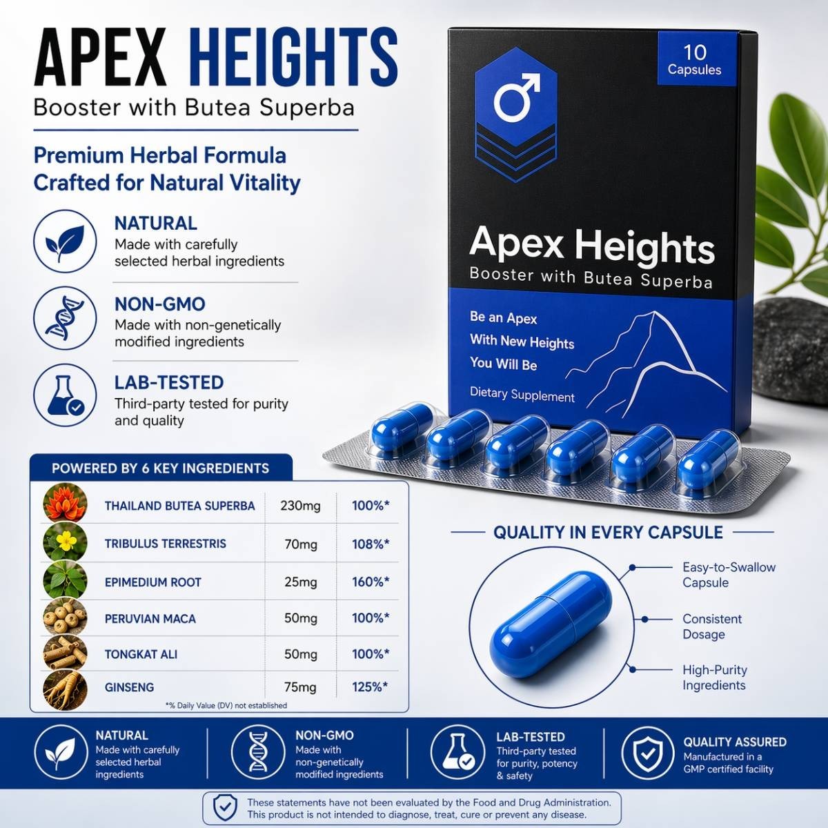 Apex Heights, Male Enhancement Supplement (20 Pills)