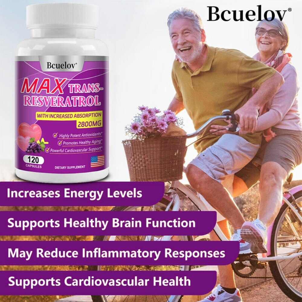 Organic Trans Resveratrol – 1200mg -Anti-Aging, Heart healthy