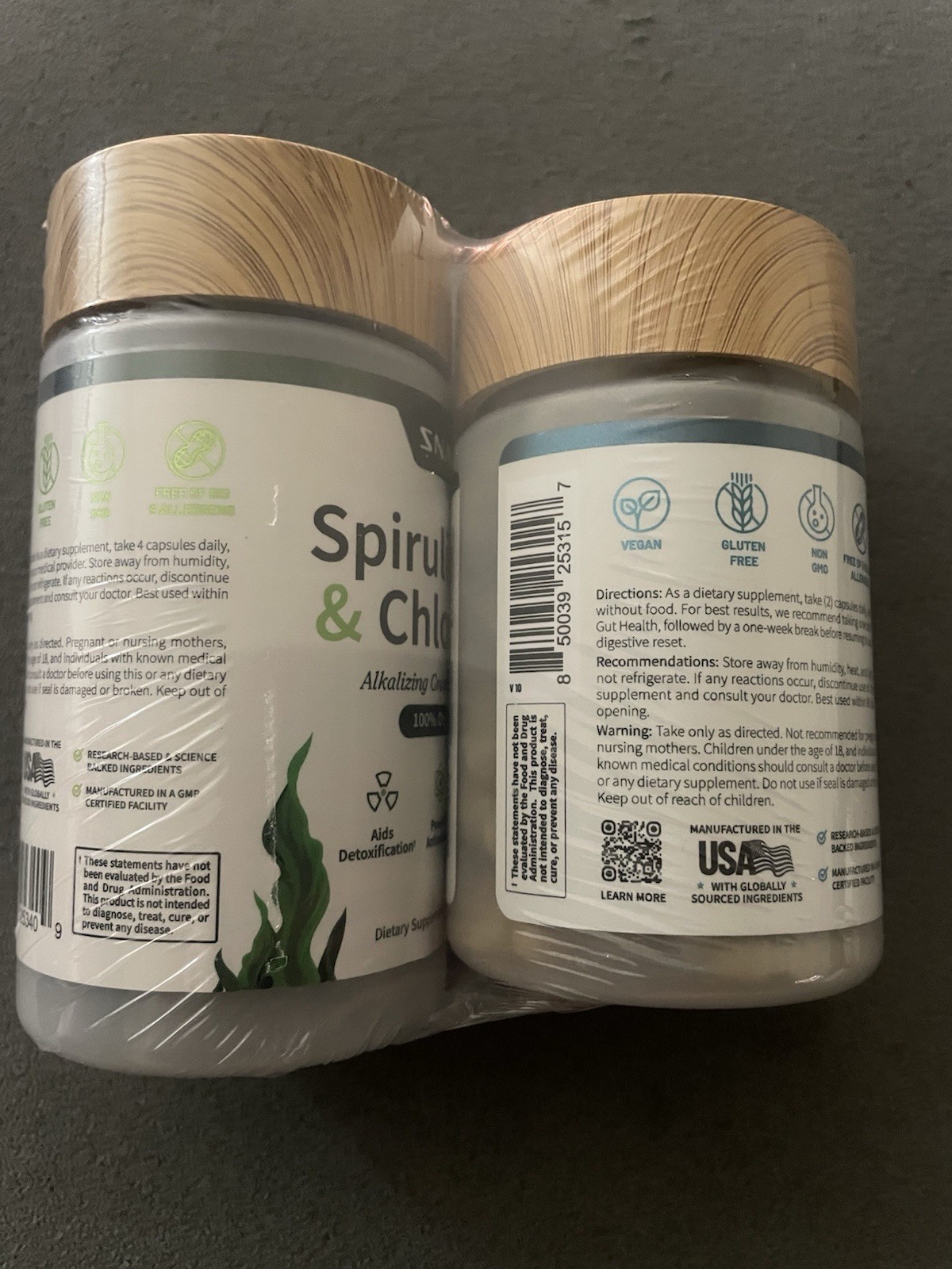 SNAP Gut Health Digestive Support 50 + Spirulina Chlorella 60 Vegan Exp 04/2027