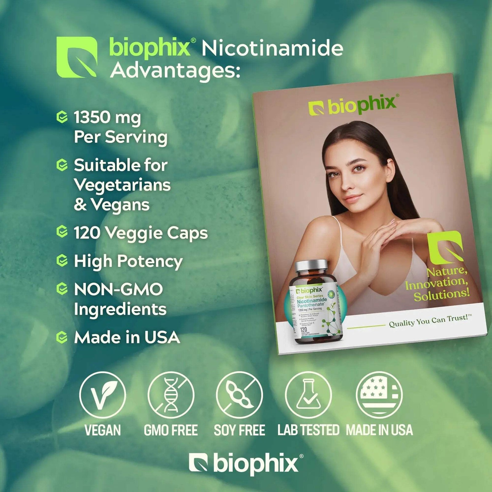 biophix Nicotinamide Pantothenate 1350 mg 120 VCaps