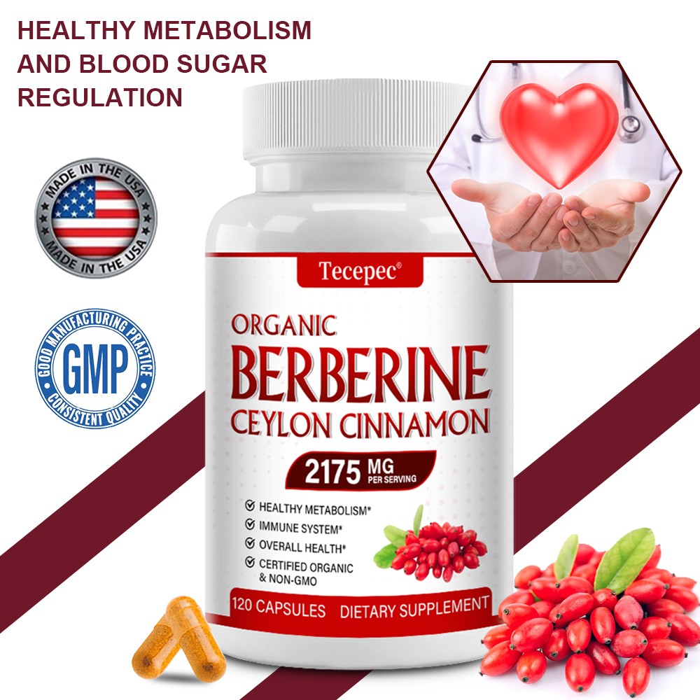 Berberin Ceylon Cinnamon 120 Capsules,Max 2175mg for Metabolism,Immune Function