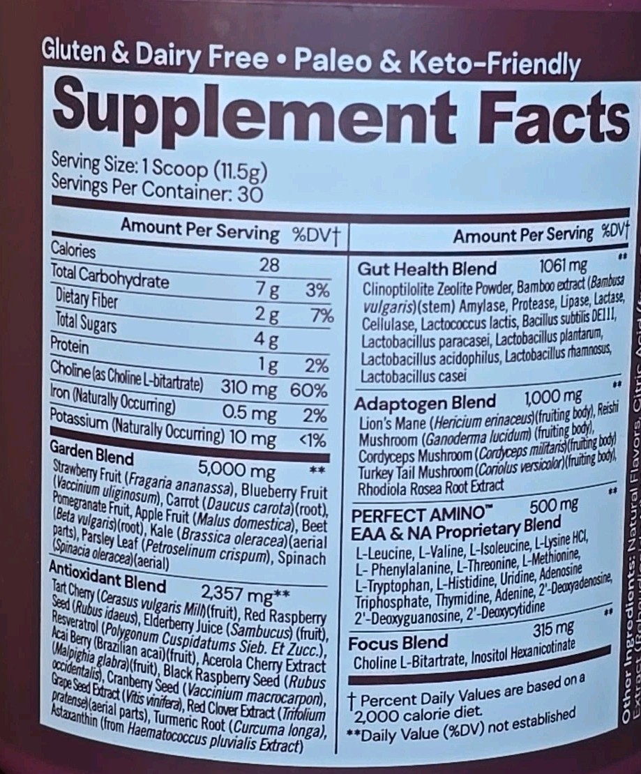 Body Health REDS Perfect Amino Powder, 30 Servings (12.2 oz)