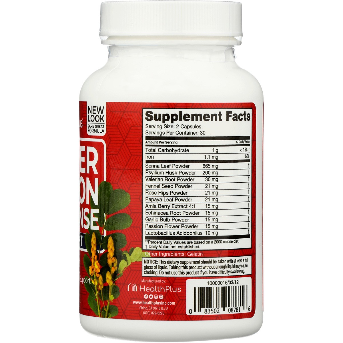 Healthplus Super Colon Cleanse Night 60 Capsules Nighttime Support 1 Pack
