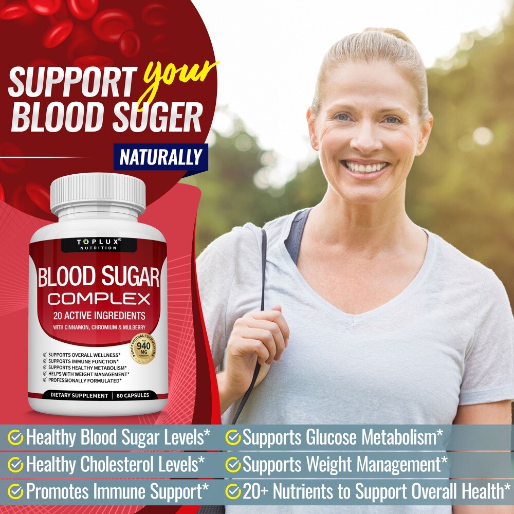 Blood Sugar Complex W/ Cinnamon Chromium Mulberry 60 Softgels Dietary Supplement