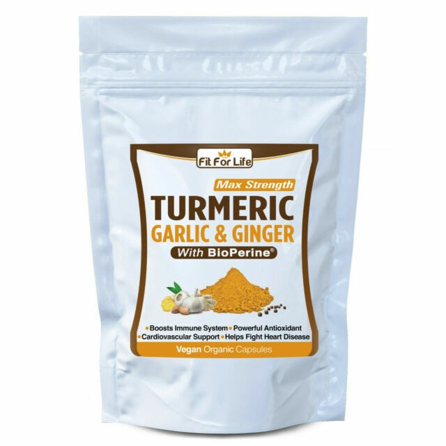 240 X STRONGEST PILLS TURMERIC GARLIC GINGER BIOPERINE CURCUMIN TUMERIC CAPSULES