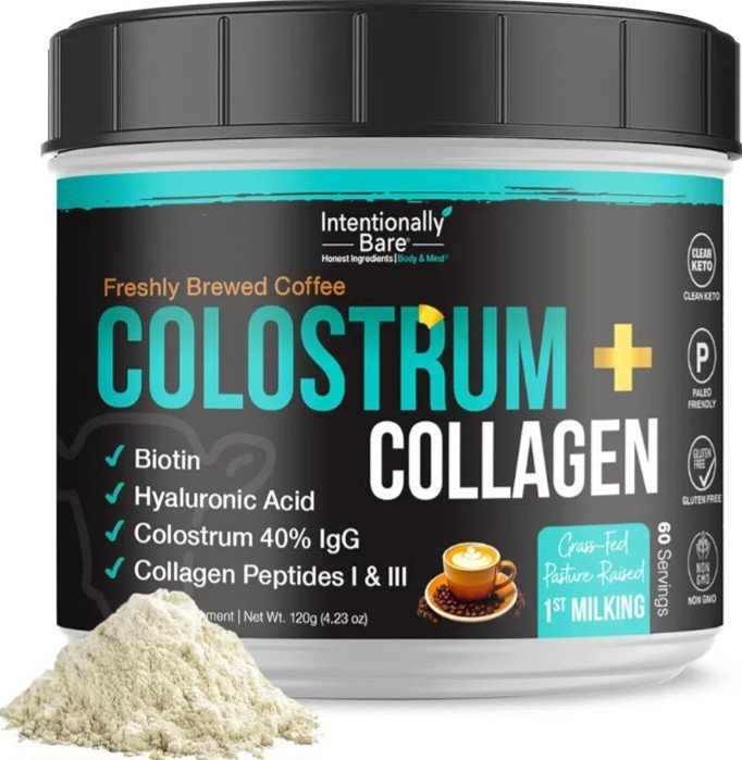 Intentionally Bare Colostrum & Collagen Powder Brewed Coffee Flavor Supplement
