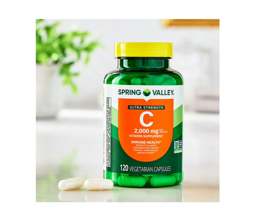 2 PACK Spring Valley Vitamin C Ultra Strength 2000mg 120 Ct Vegetarian Capsules