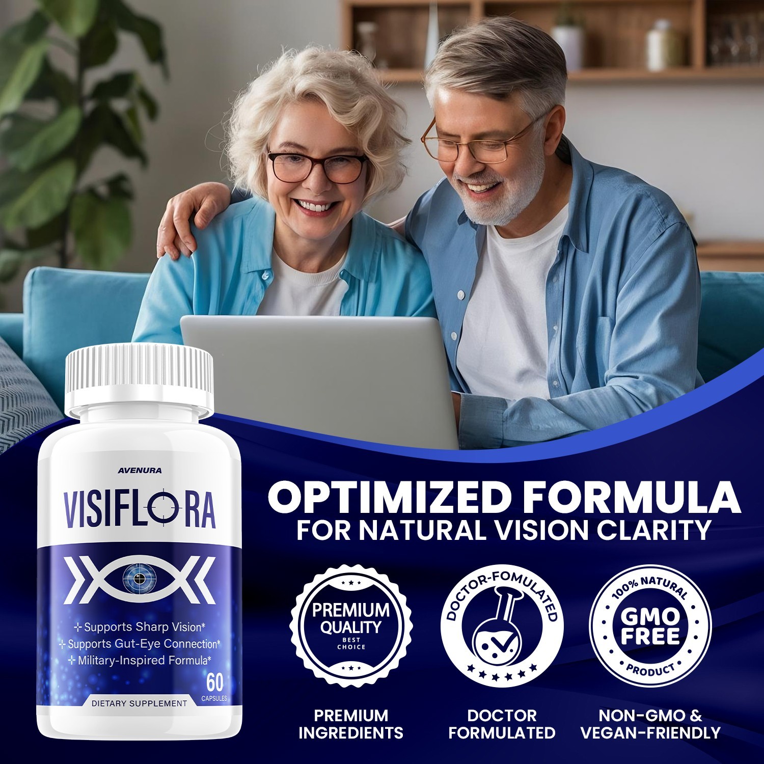 (5 Pack) Visiflora Eye Support Supplement – Visi Flora Capsules Advanced Formula