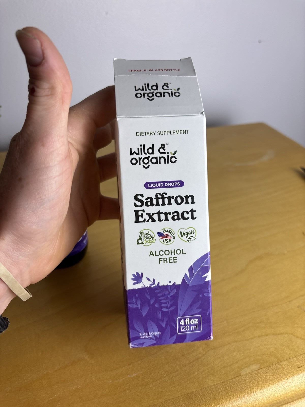 Wild & Organic Saffron Extract Liquid Drops Alcohol Free Vegan 4 fl oz (120 ml)