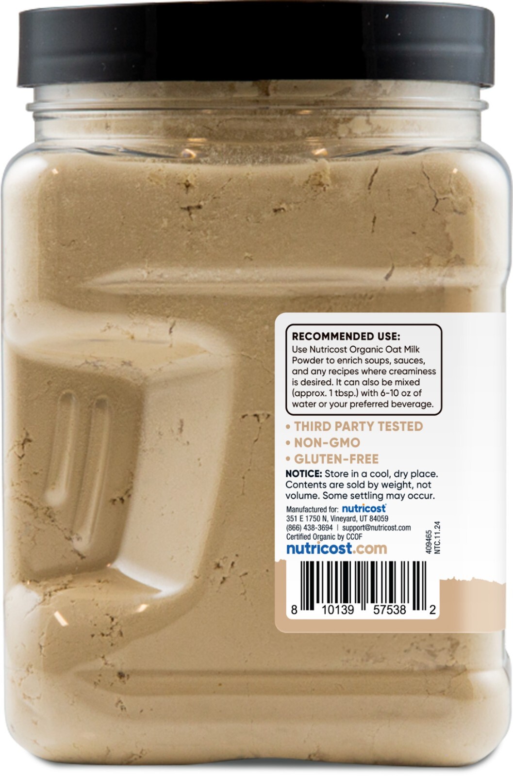 Nutricost Pantry Organic Oat Milk Powder, 1.4 Pounds – Dairy & Soy Free