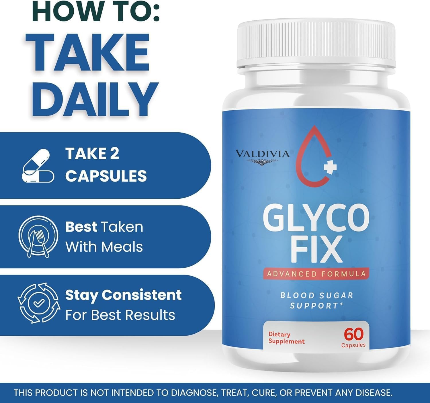 Valdivia GlycoFix 300 Capsules 5 Pack Blood Sugar Support Supplement Made in USA