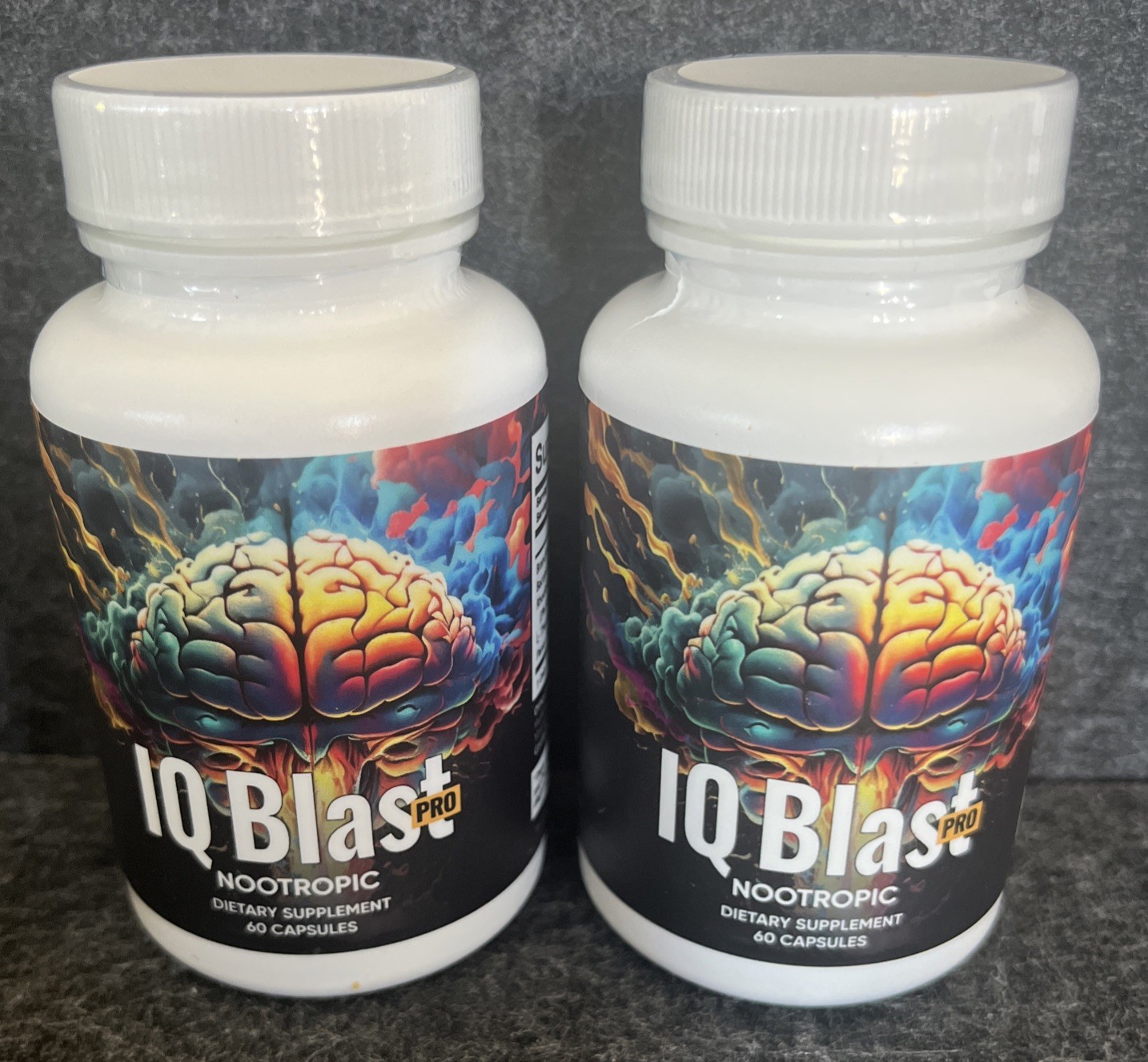 IQ Blast Pro Brain Supplement LOT OF 2 (120 Capsules) Cognitive Clarity Exp 7/27