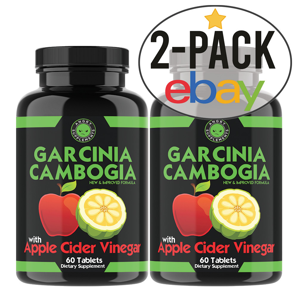 Weight Loss Garcinia Cambogia w. Apple Cider Vinegar ACV Fat Burner Combo 2-PK